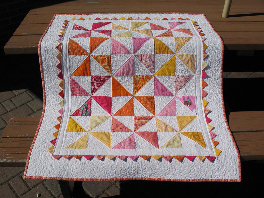 Pinwheel Baby Quilt from Moda pattern When I kept… Flickr