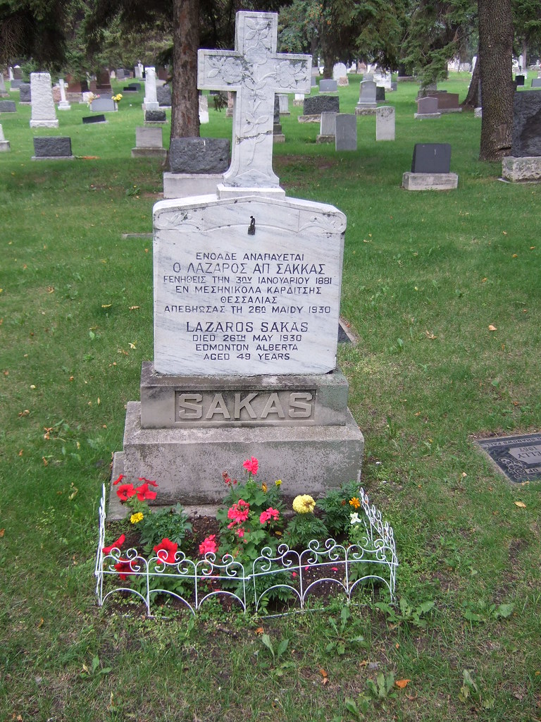 EDMONTON CEMETERY, LAZAROS SAKAS BILINGUAL MEMORIAL AUG… Flickr