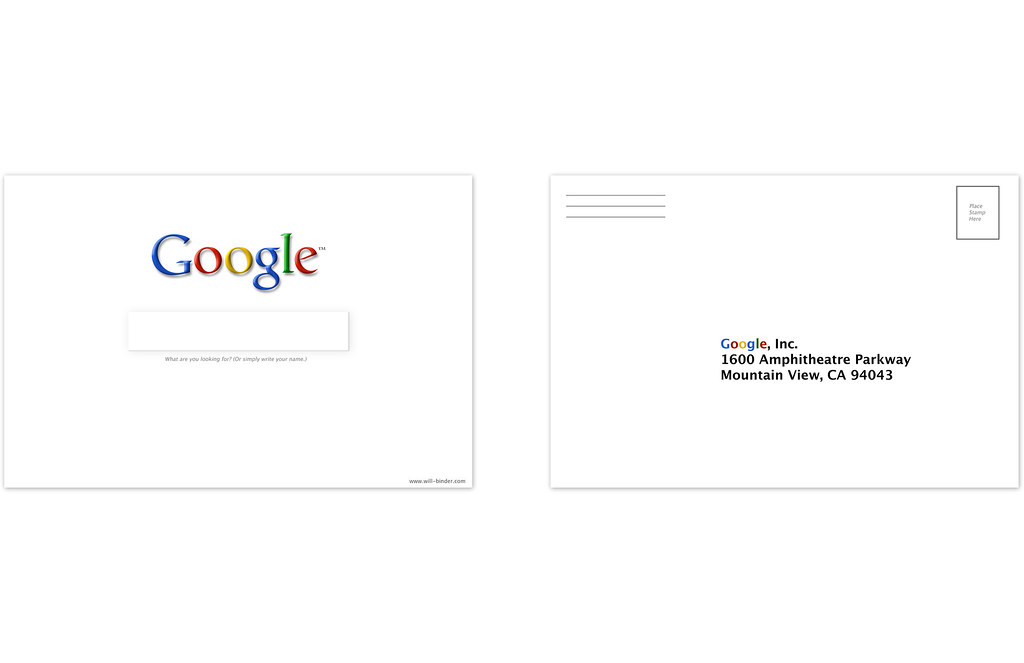 Google Postcard Copy on Front "What are you looking for? … Flickr