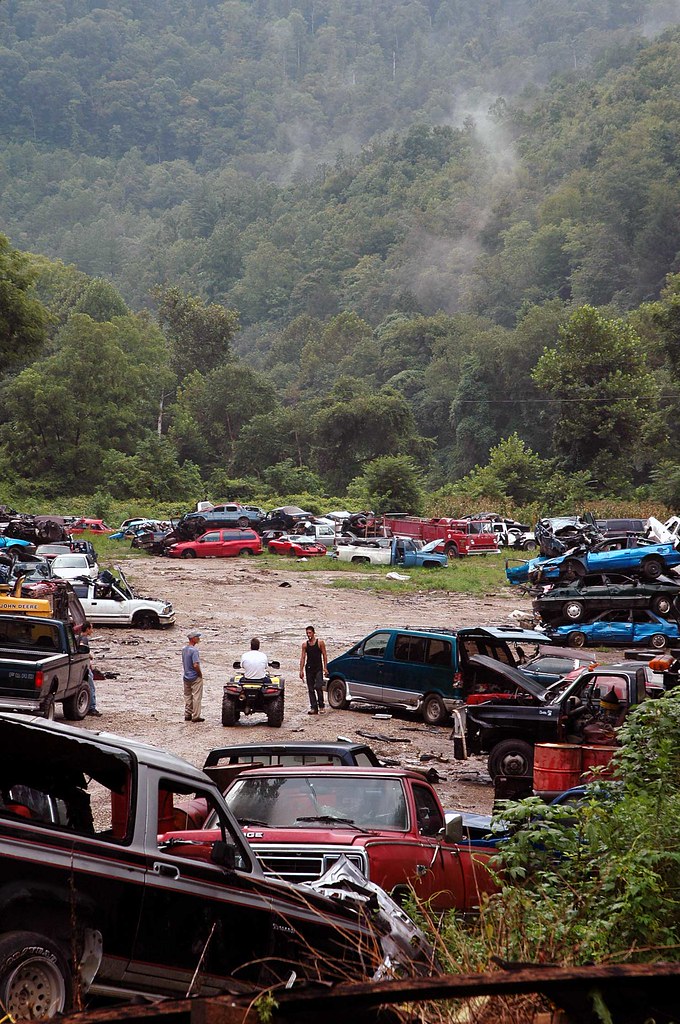 Junkyard after rain in Leslie County, Kentucky jugglesky Flickr