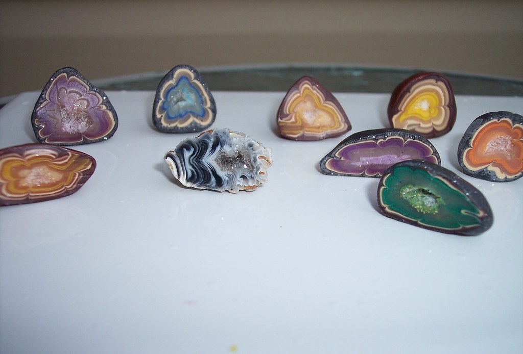 Faux Agate Stones Which one is the real one? OK not hard t… Flickr