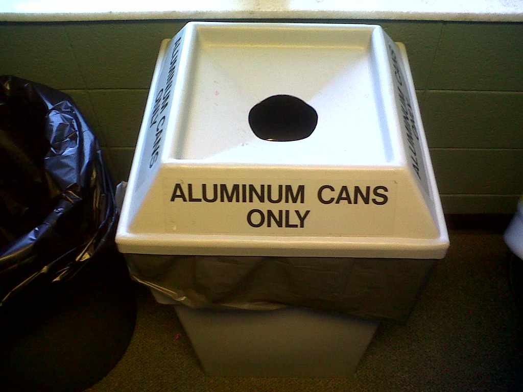 Recycling bins This is an aluminum can recycling bin locat… Flickr