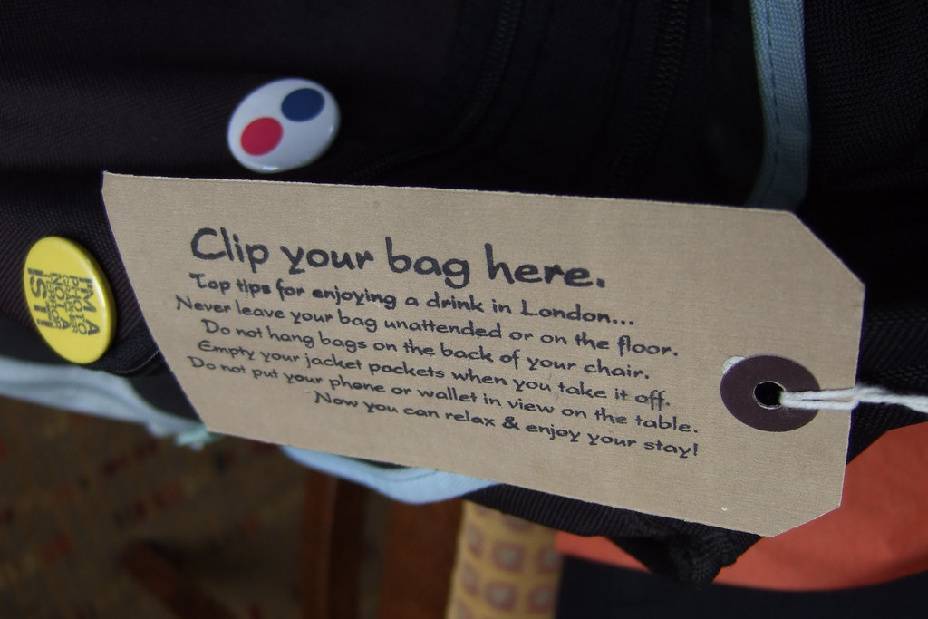 Please Look After Your Bag Clip your bag here London, En… Leo