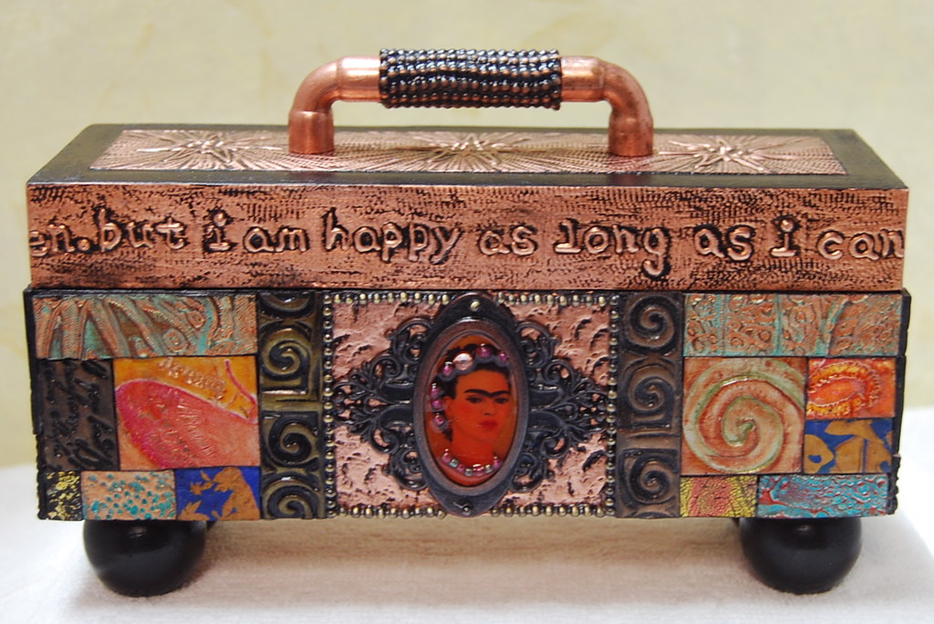 Frida Mixed media artbox front view Mary Jane Chadbourne Flickr