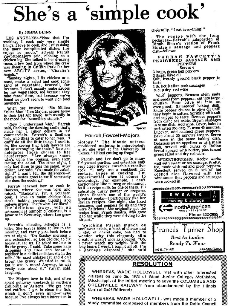 Farrah Fawcett, Delta Democrat Times, Greenville, Miss, 11… Flickr