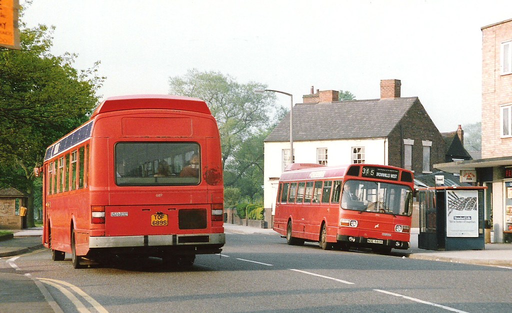 Midland Red North buses in Pelsall, 1987 Two MRN Leyland N… Flickr