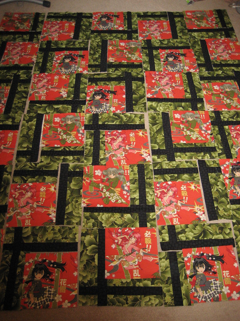 Japanese Anime Quilt in Progress Japenese Anime themed qui… Flickr