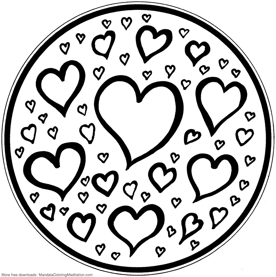 Heart Mandala Coloring Pages