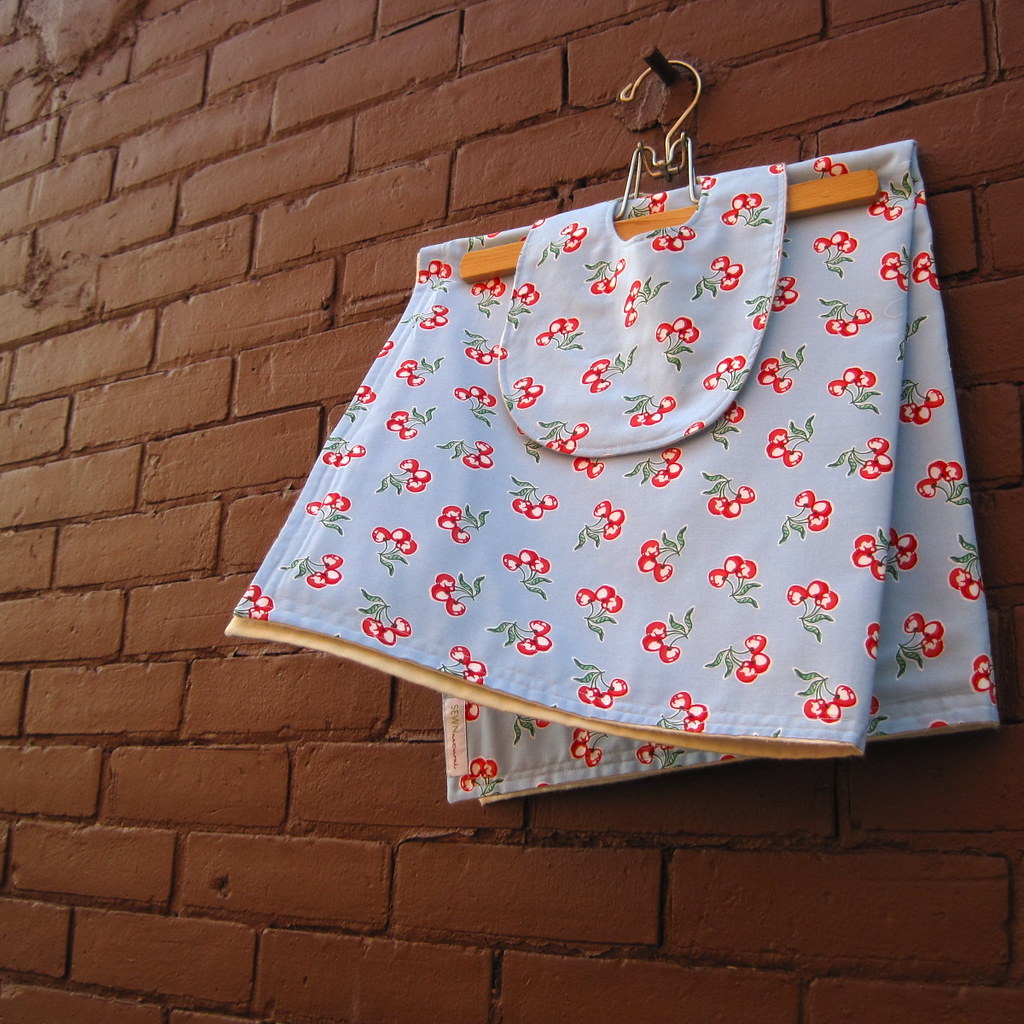 handmade baby blanket and bib set in vintageinspired cher… Flickr
