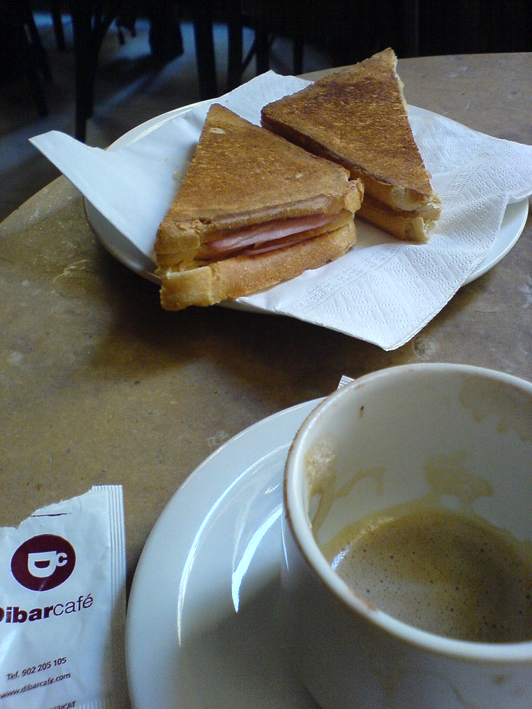 Coffee and toast Toasted sandwich and coffee in cafe. Barc… Flickr