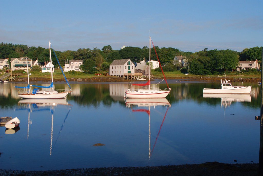 Pleasure boats, lobster boat Cape Porpoise Harbor Bob Dennis Flickr