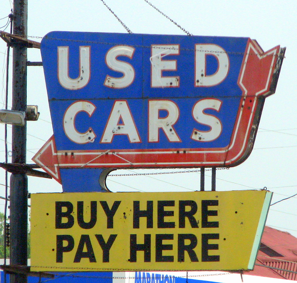 Used Cars Buy Here Pay Here Neon sign seen along highway U… Flickr