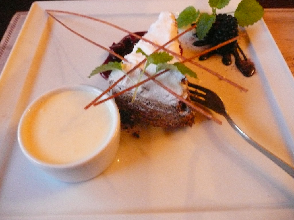 Chocolate And Date Cake With Vanilla Sauce Goldwasser Rest… Flickr