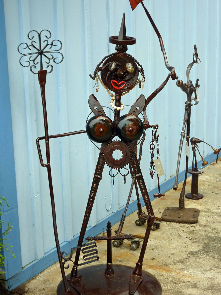 Recycled metal sculpture at the Mendocino Art Center Flickr