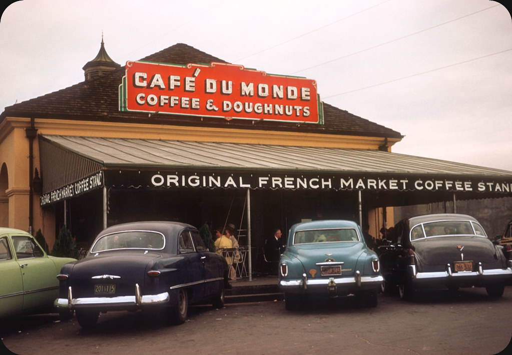 Café Du Monde, New Orleans 1953 I loved this place; it w… Flickr
