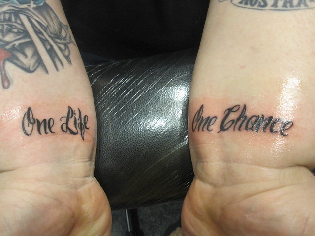 H2O one life, one chance tattoo by Wes Fortier a photo