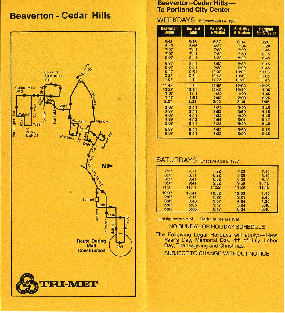 Flickriver Photoset 'Misc old TriMet schedules' by Jason McHuff