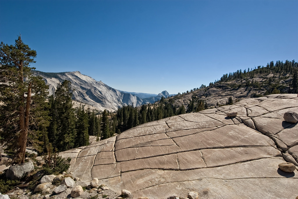 Cracked Yosemite National Park Half Dome in the distance Bruce