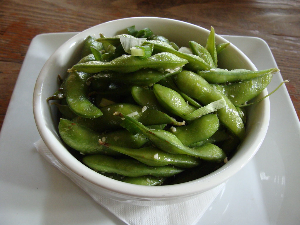 Sesame Edamame Edamame with sesame oil and sea salt at the