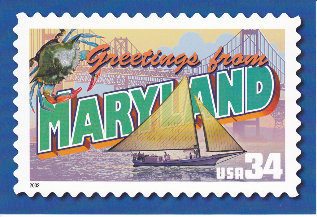 USPS Greetings From Maryland Postcard MARYLAND Tree White… Flickr