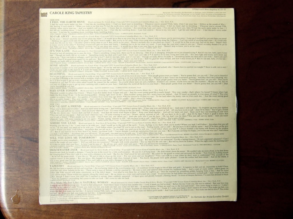 Backside Carole King Tapestry Piano Piano! Flickr