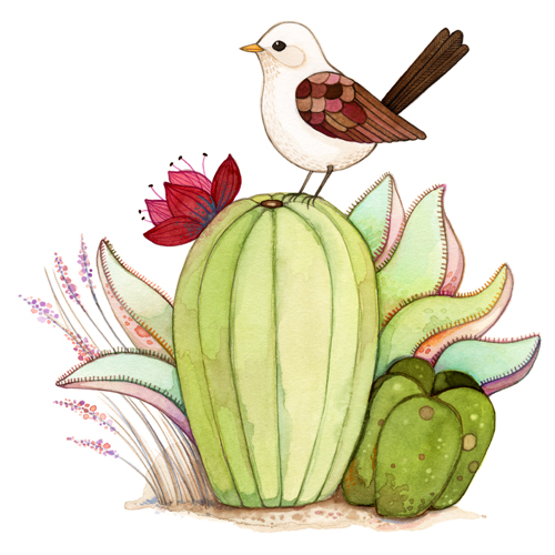 Desert bird Watercolor on 8.5" x 11" paper Blogged here Afsaneh