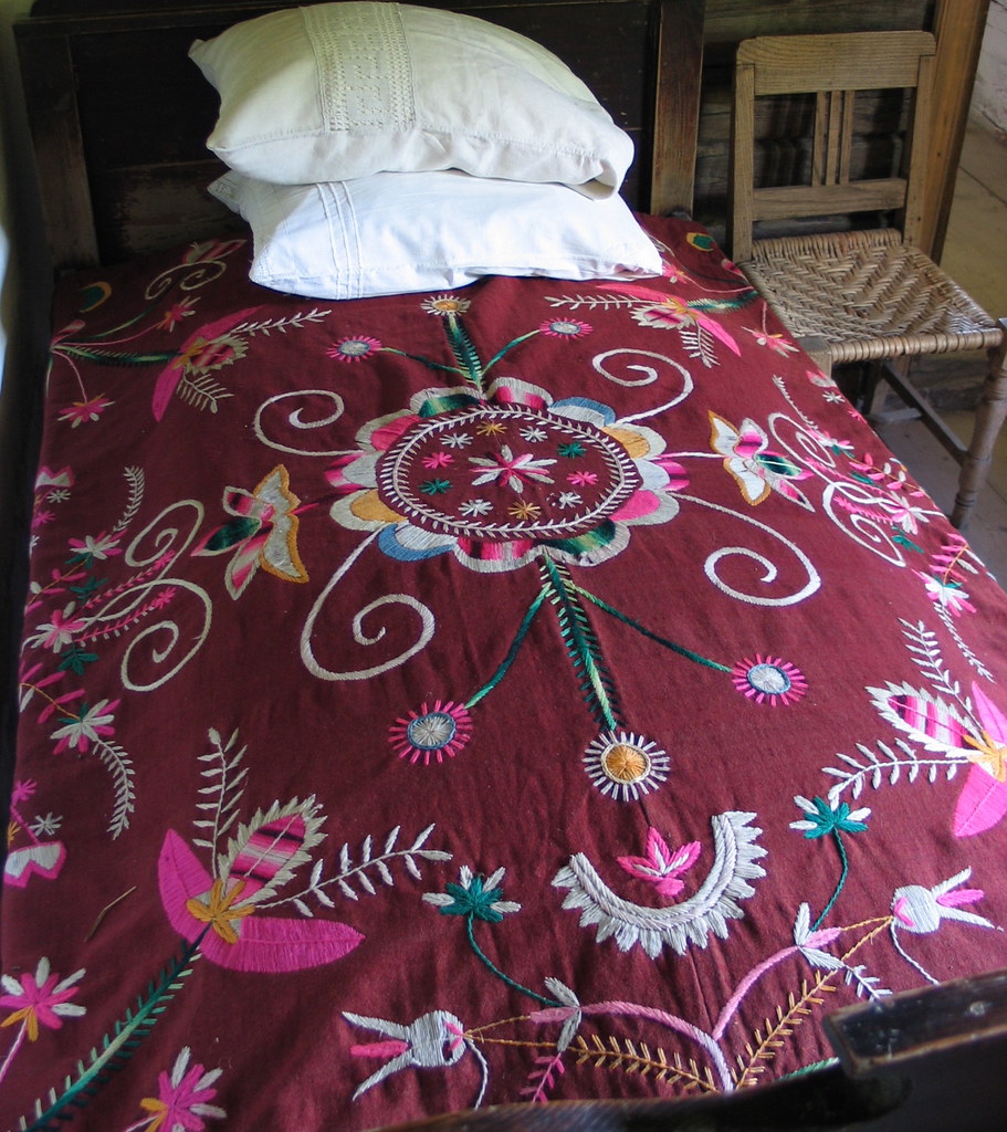 Vintage embroidered bedspread ladyjaypeg Flickr
