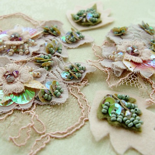 Hand beaded lace appliqués available in my Etsy shop la… Flickr