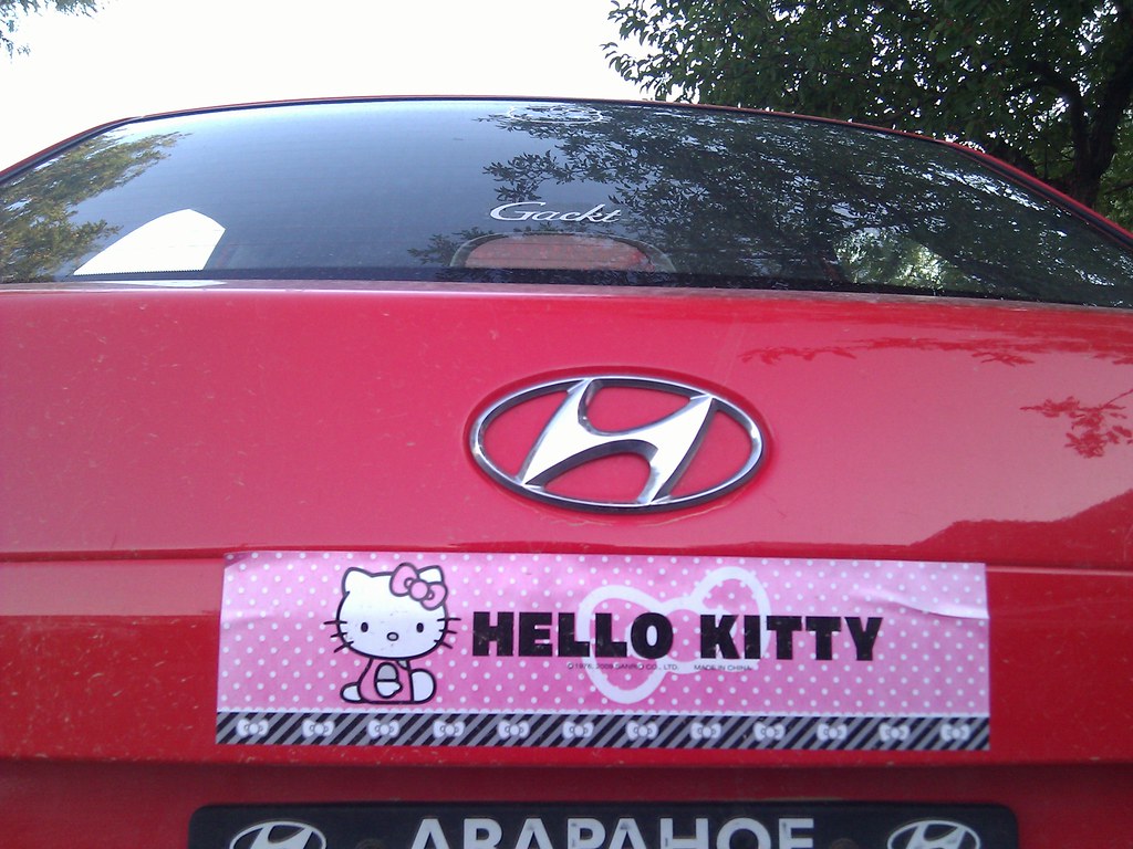 Hello Kitty Bumper Sticker You can see a white Hello Kitty… Flickr