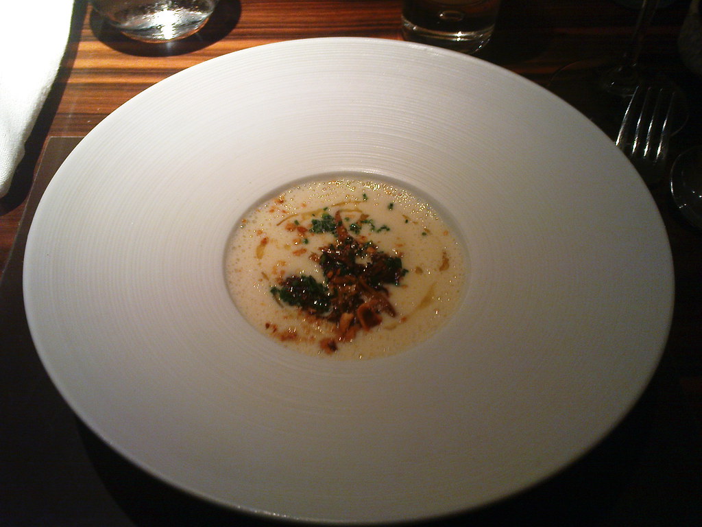 Jerusalem Artichoke Velouté, Wild Mushrooms, Hazelnut Oil Flickr