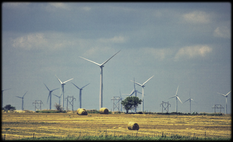 Kansas Wind Turbines and Hay Bales wlphoto Flickr