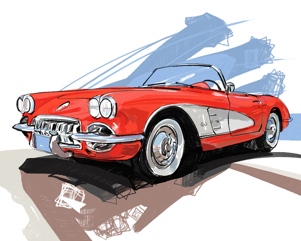 Tomato Vette More from Two Rivers Car Show. SketchBook Pro… Flickr