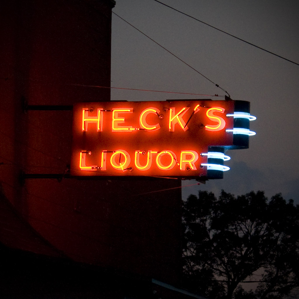 Heck's Bar Neon sign outside of Heck's Bar in Carrollton, … scott