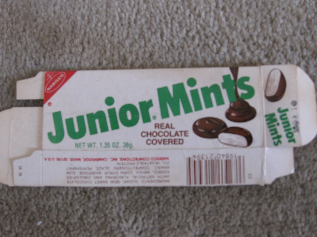 Junior Mints box 1970s It's chocolate and peppermint...I … Flickr
