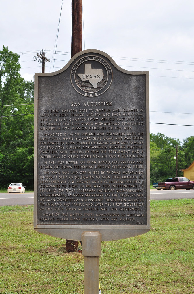 San Augustine Historical marker located in San Augustine