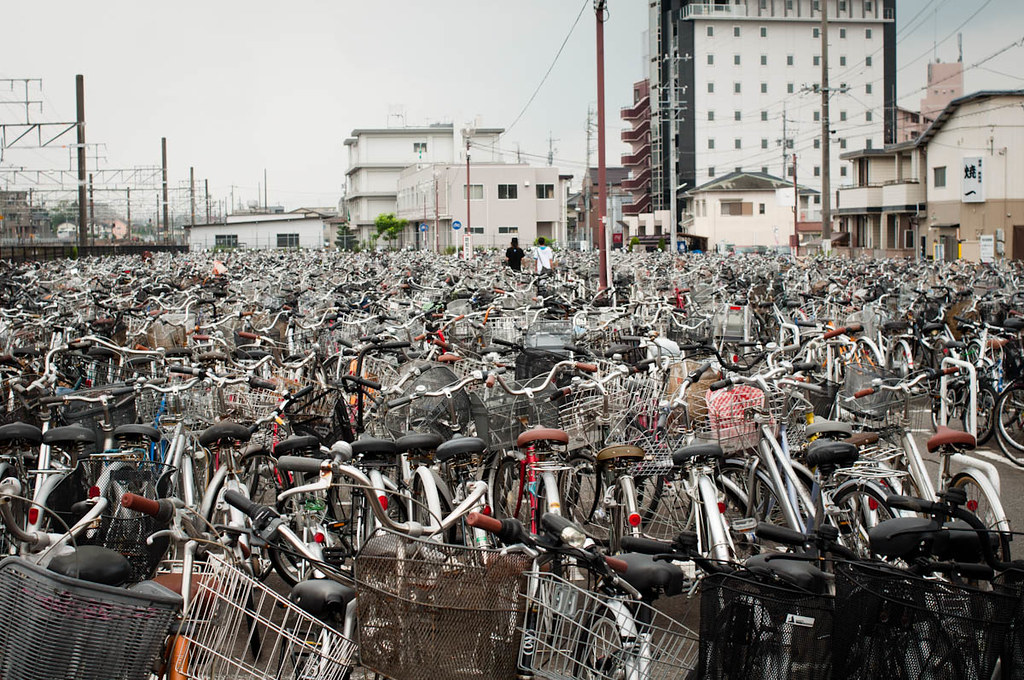 bike parking at okazai train station okazaki, japan rachel in