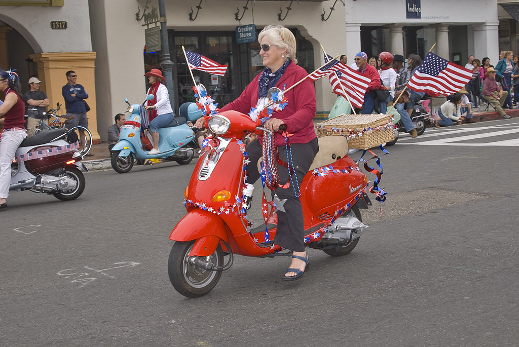 Red Vespa Independence Day Parade Damian Gadal Flickr
