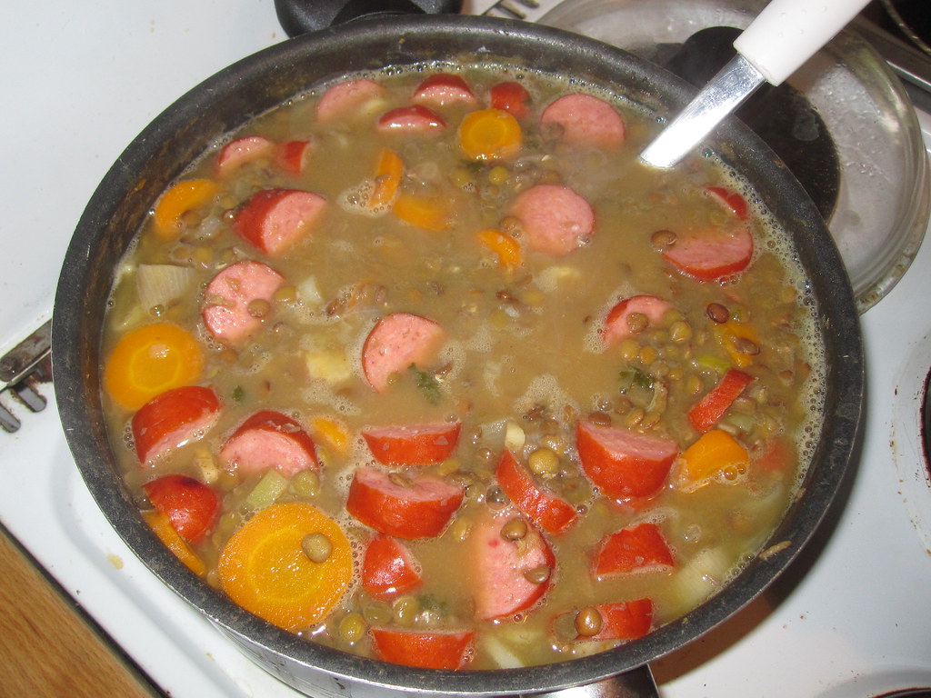 334 German lentil stew With lots of sausage pieces! Flickr