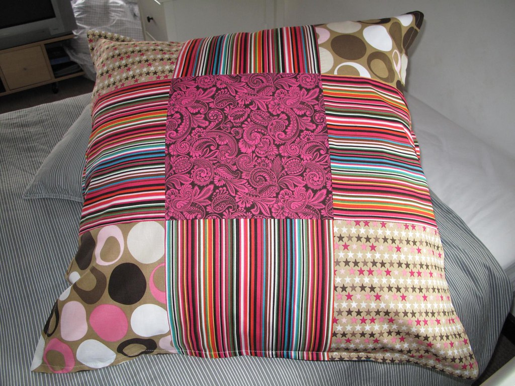 Patchwork cushion covers Made this in Perth for my grandso… Flickr