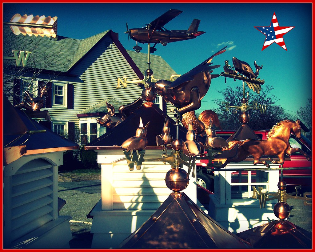 Maine 6 Weathervanes is copper. Karen Cox Flickr