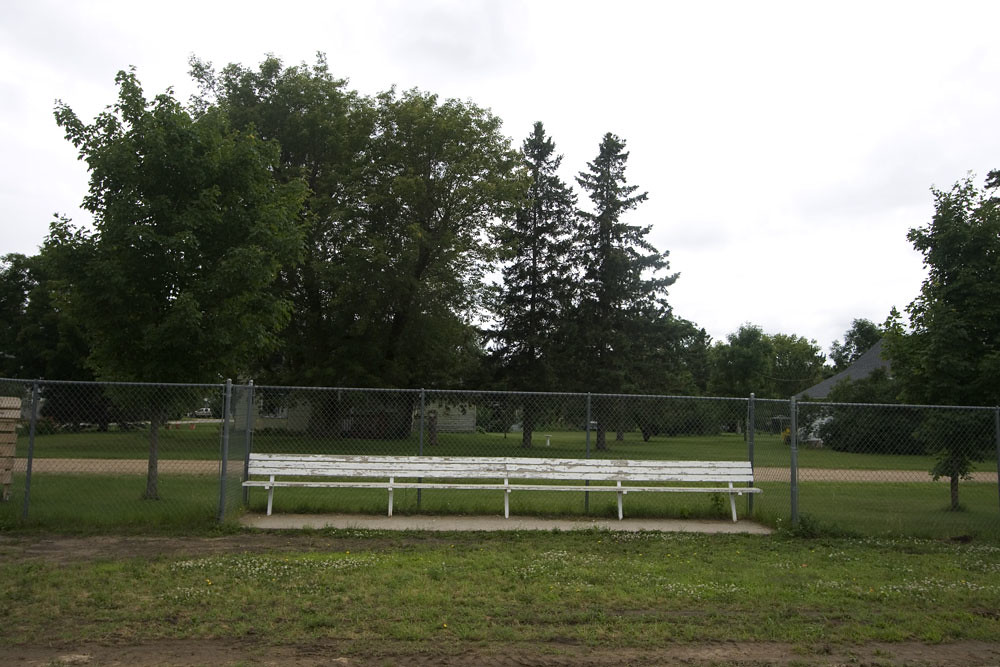 Hewitt MN Bench for visiting baseball team at the town's f… Flickr