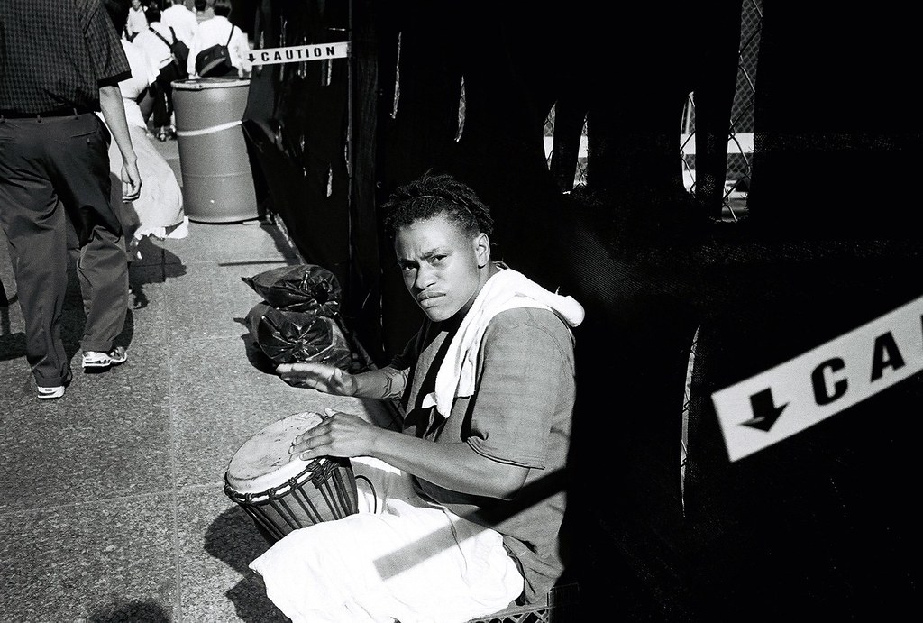 Drummer Chicago, July 2010. Oly XA and TriX in D76. l.mar Flickr