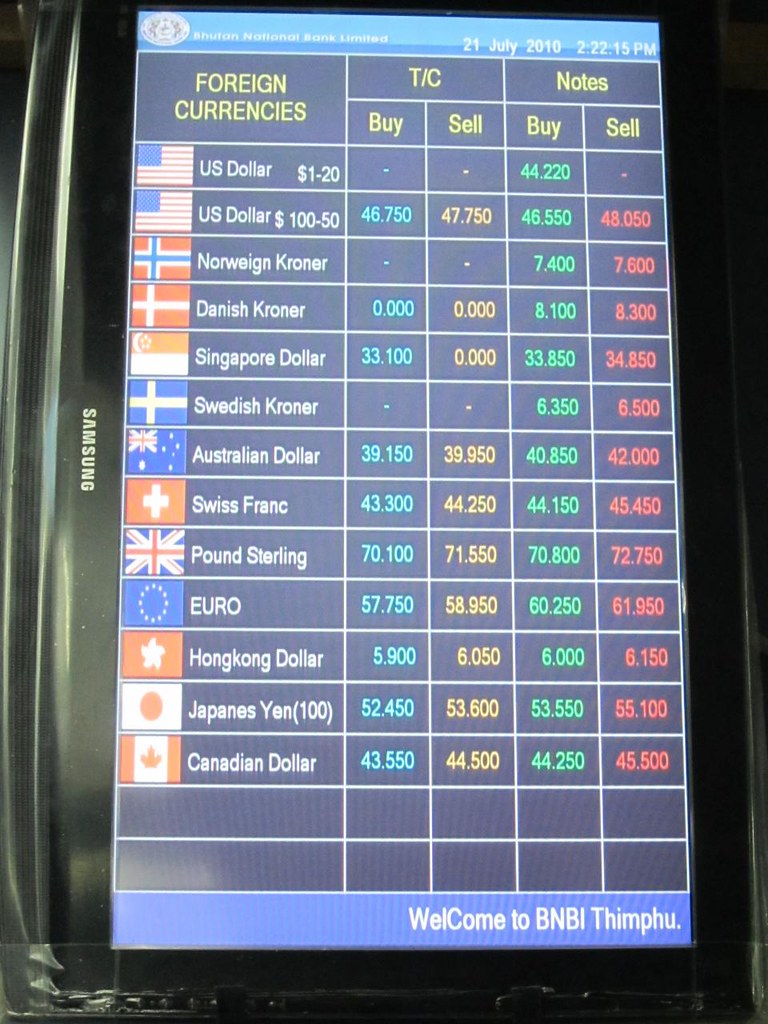 Bank of Bhutan exchange rates mattdork Flickr