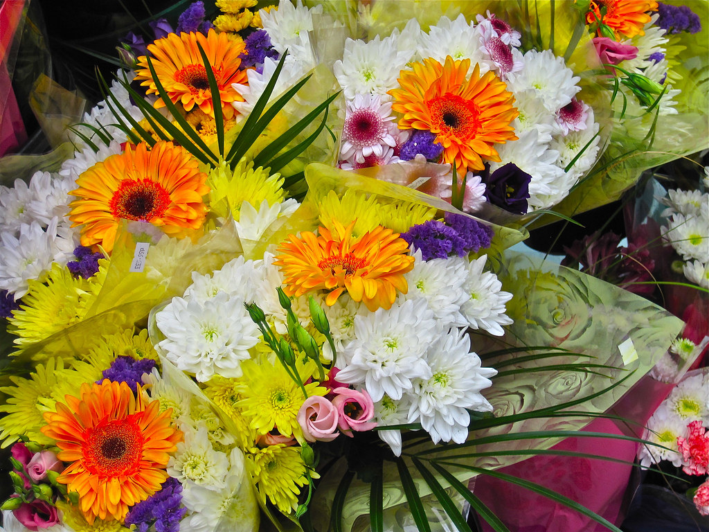Flowers, London, UK Flowers for sale in a London market. Robby