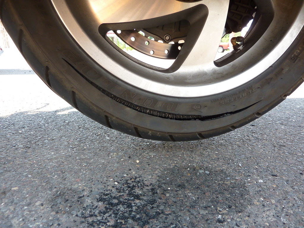 Sidewall blowout Barry picked up a nail 20 miles ago. We d… Flickr