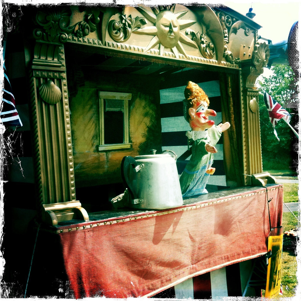 Punch and Judy show at Cawthorne Village Fête. Photo Char