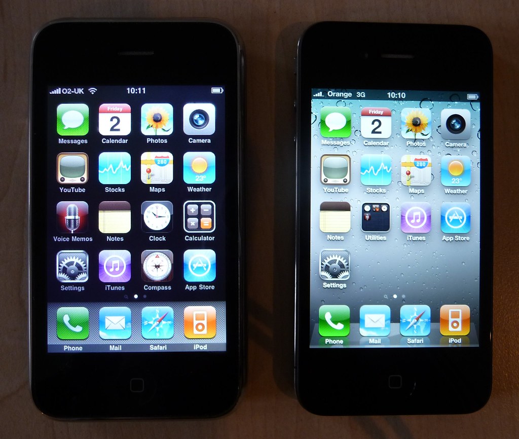 iPhone 3G S versus iPhone 4 (Home screen) All screens set … Flickr
