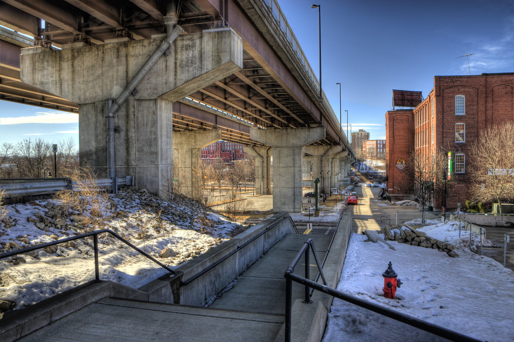 Notre Dame Bridge in Winter, Manchester NH John Vey Flickr