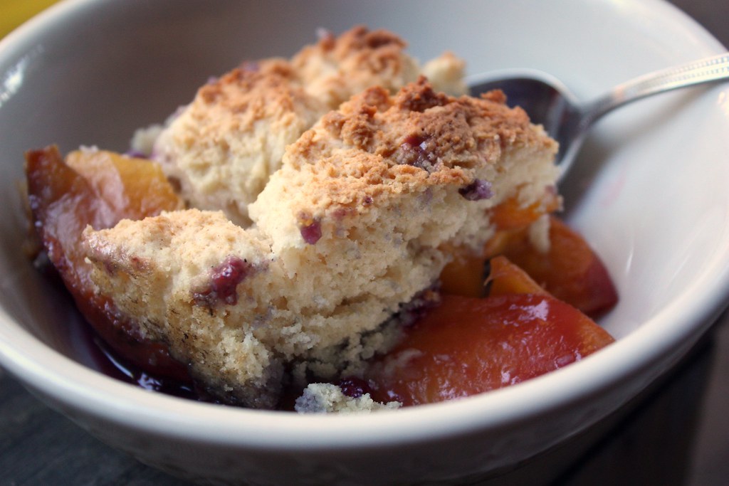Huckleberry peach cobbler Dutch Oven Huckleberry Peach Cob… Flickr
