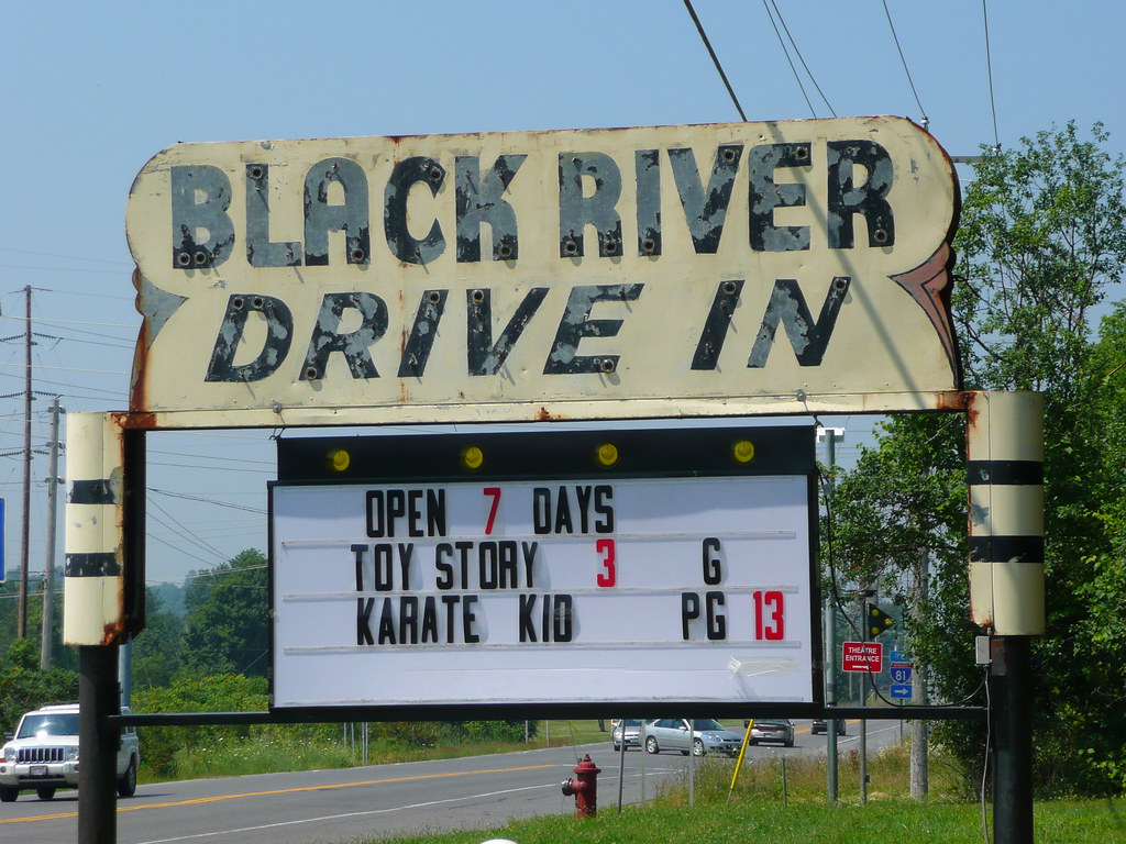 Black River, NY Black River Drivein sign and marquee Flickr